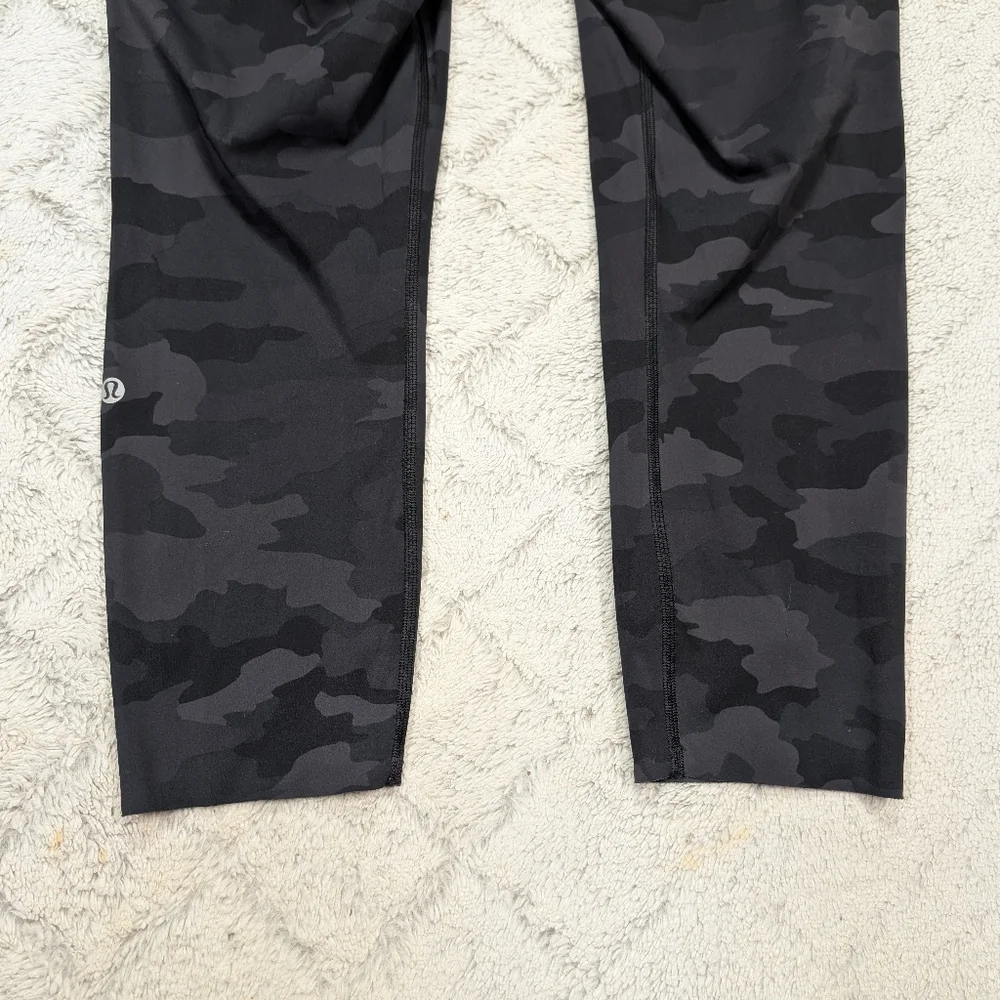 Lululemon Leggings Womens 12 Gray Incognito Camo Fast Free Hi Rise Crop 23” - Picture 10 of 12